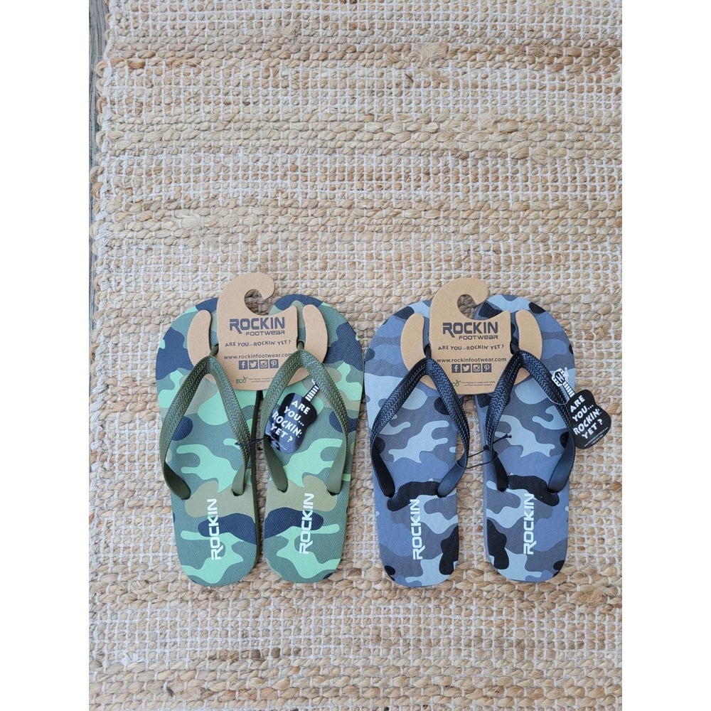 2 NWT Size 10 Rockin Camo Mens Flip Flop